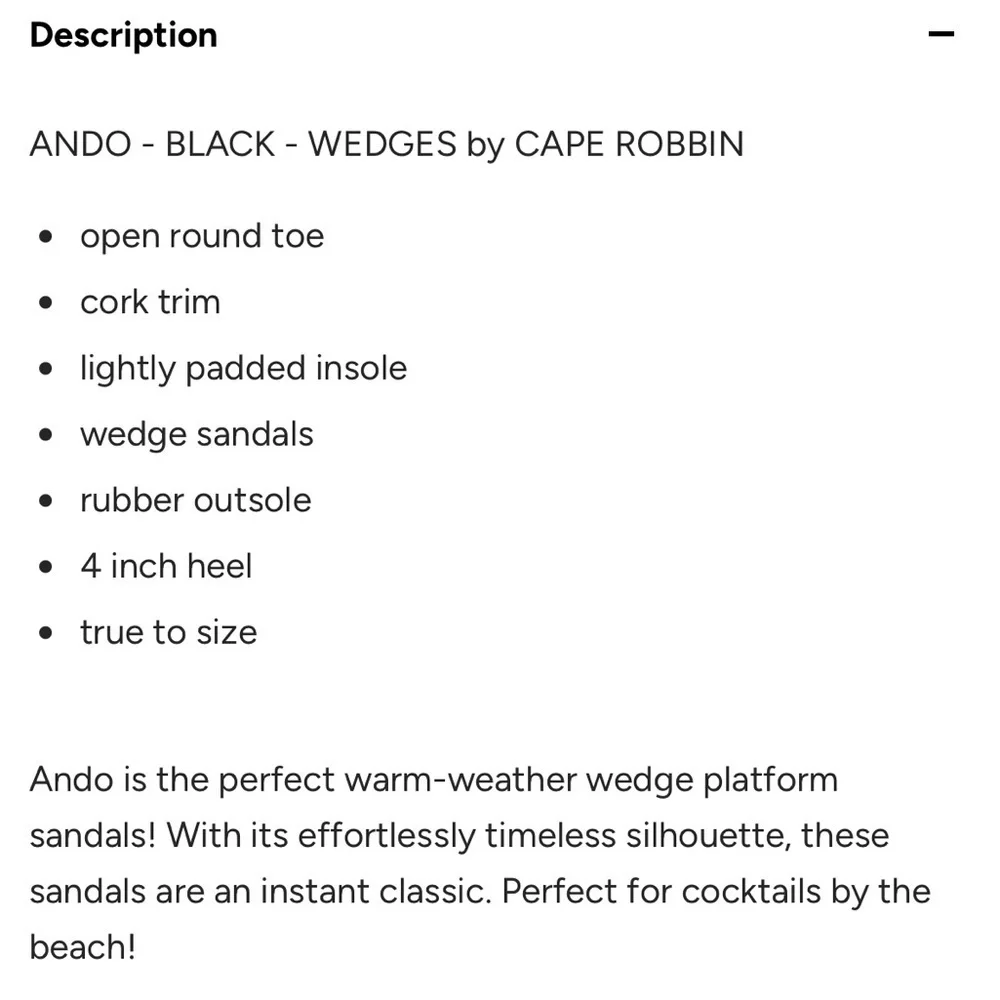ANDO - BLACK - WEDGES by CAPE ROBBIN new